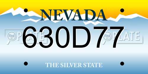 630D77 Nevada License Plate