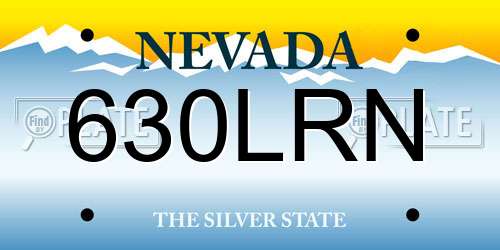 630LRN Nevada License Plate