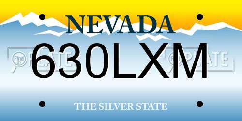 630LXM Nevada License Plate