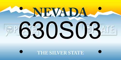 630S03 Nevada License Plate