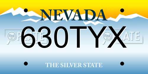 630TYX Nevada License Plate