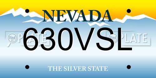 630VSL Nevada License Plate