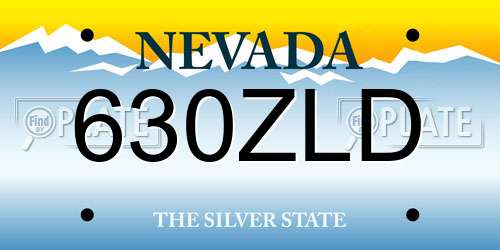 630ZLD Nevada License Plate