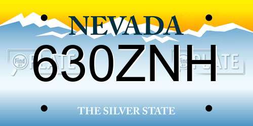 630ZNH Nevada License Plate