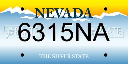 6315NA Nevada License Plate