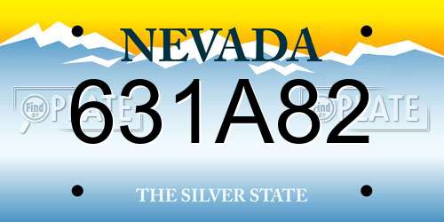 631A82 Nevada License Plate