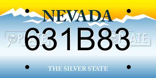 631B83 Nevada License Plate