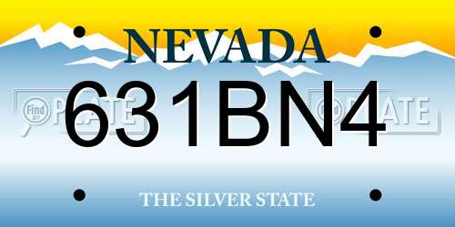 631BN4 Nevada License Plate
