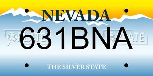 631BNA Nevada License Plate