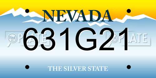 631G21 Nevada License Plate