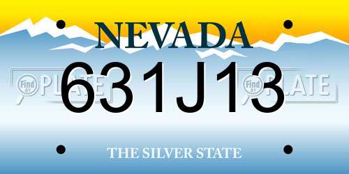 631J13 Nevada License Plate