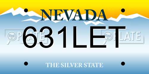 631LET Nevada License Plate