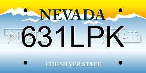 631LPK Nevada License Plate
