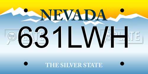 631LWH Nevada License Plate