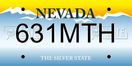 631MTH Nevada License Plate