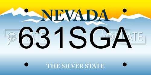 631SGA Nevada License Plate
