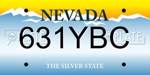 631YBC Nevada License Plate