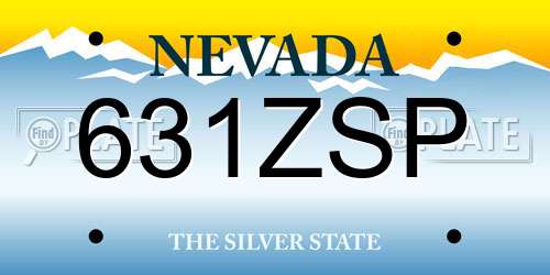 631ZSP Nevada License Plate