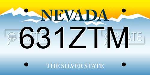 631ZTM Nevada License Plate