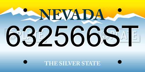 632566ST Nevada License Plate
