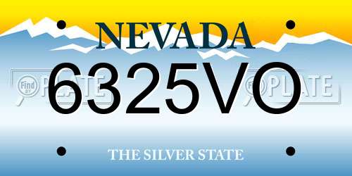 6325VO Nevada License Plate