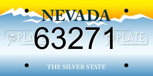 63271 Nevada License Plate