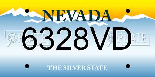 6328VD Nevada License Plate