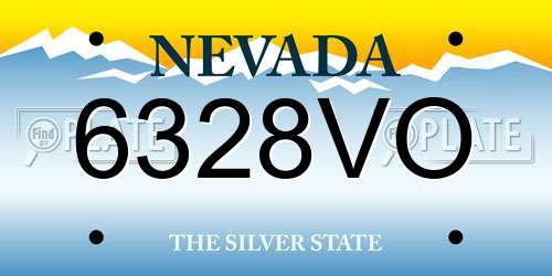 6328VO Nevada License Plate