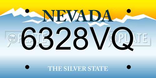 6328VQ Nevada License Plate