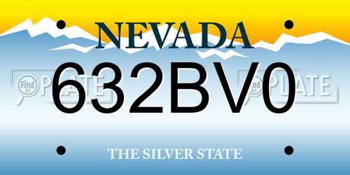 632BV0 Nevada License Plate