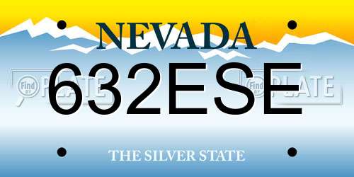 632ESE Nevada License Plate