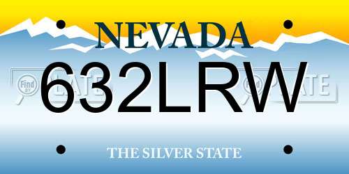 632LRW Nevada License Plate