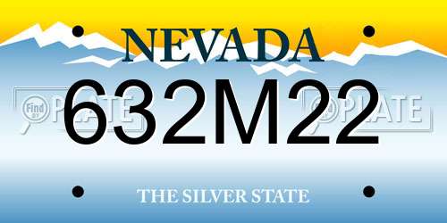 632M22 Nevada License Plate