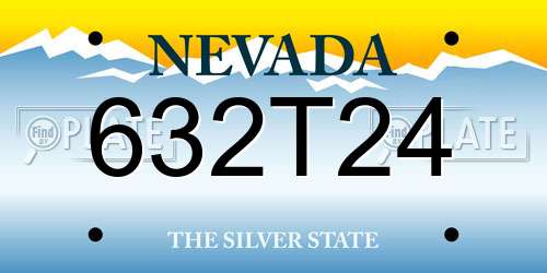 632T24 Nevada License Plate