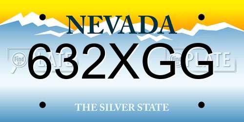 632XGG Nevada License Plate
