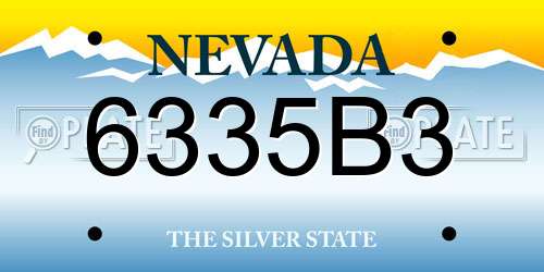 6335B3 Nevada License Plate