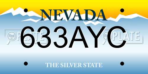 633AYC Nevada License Plate