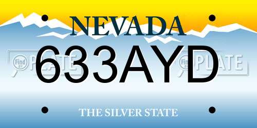 633AYD Nevada License Plate