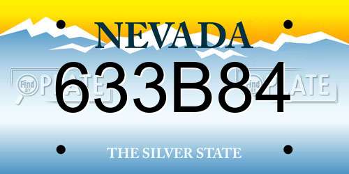 633B84 Nevada License Plate
