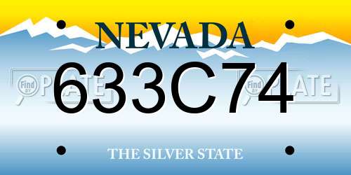 633C74 Nevada License Plate