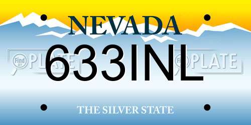 633INL Nevada License Plate