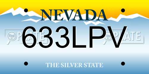 633LPV Nevada License Plate