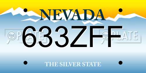 633ZFF Nevada License Plate