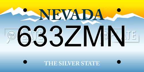 633ZMN Nevada License Plate