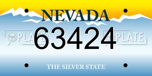 63424 Nevada License Plate