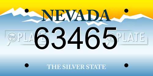 63465 Nevada License Plate