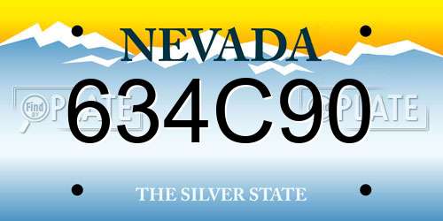634C90 Nevada License Plate