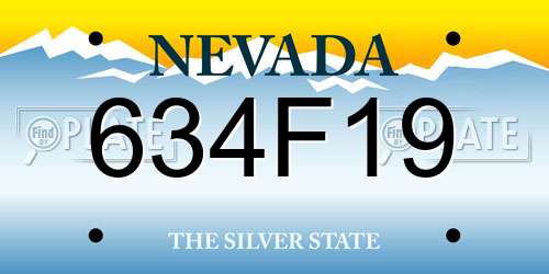634F19 Nevada License Plate