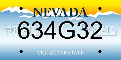 634G32 Nevada License Plate