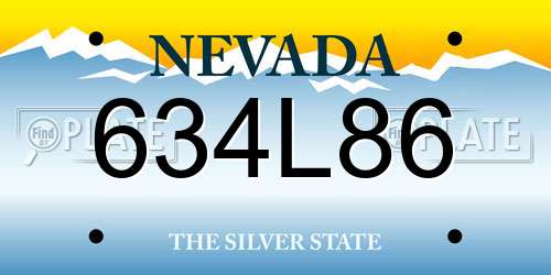 634L86 Nevada License Plate